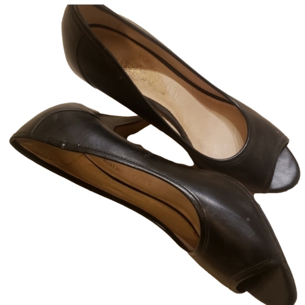 Kelly & Katie Black Peeptoe Heels